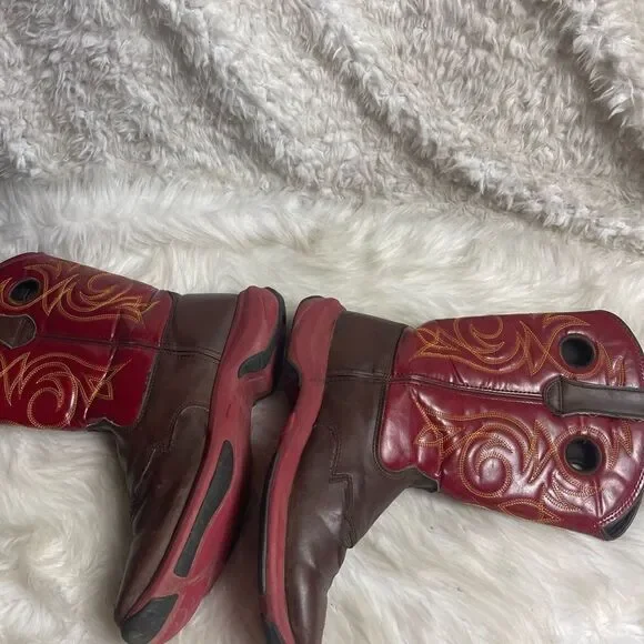 Durango Women's Rebelicious Western Boot Dark brown & Red  rubber soles SZ9.5M - Picture 7 of 14